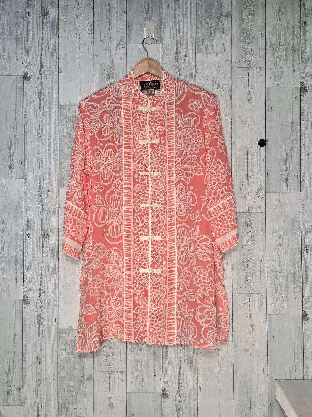 VTG 90s Bob Mackie Silk Floral Art to Wear Kimono Topper Tunic Jacket Sz. M